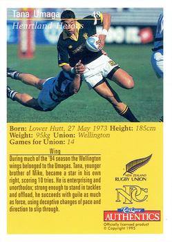 1995 Card Crazy Authentics Rugby Union NPC Superstars #48 Tana Umaga Back